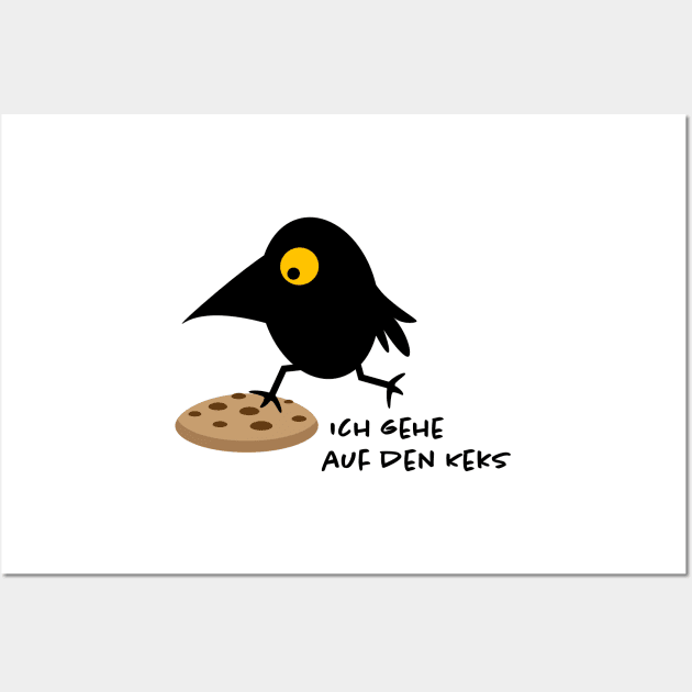 Funny raven and cookie Wall Art by spontania